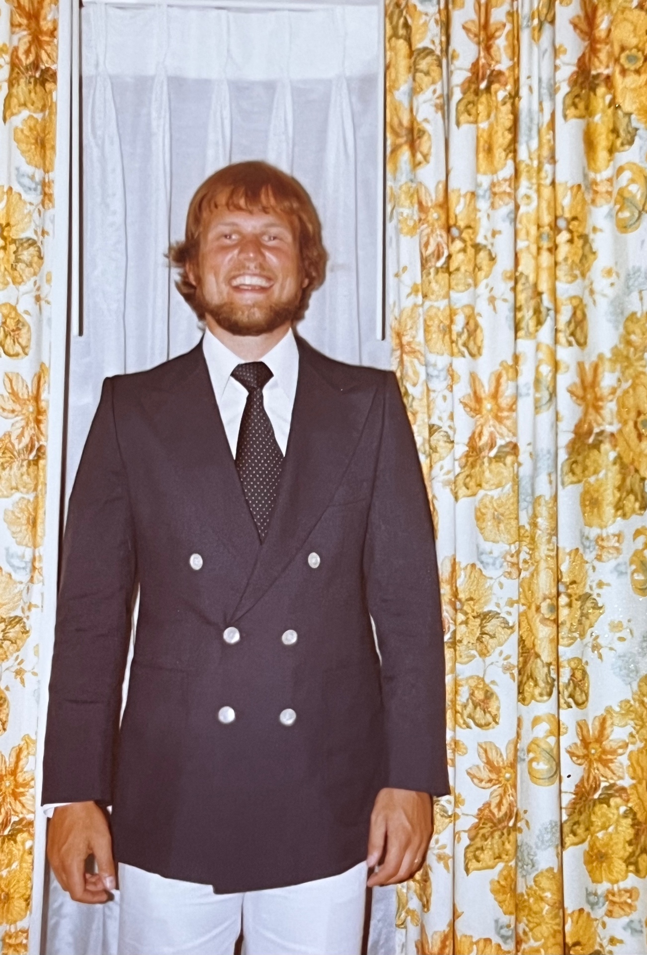 That grin — Richard in his double-breasted navy jacket, ear-to-ear smile. Newly married and it showed