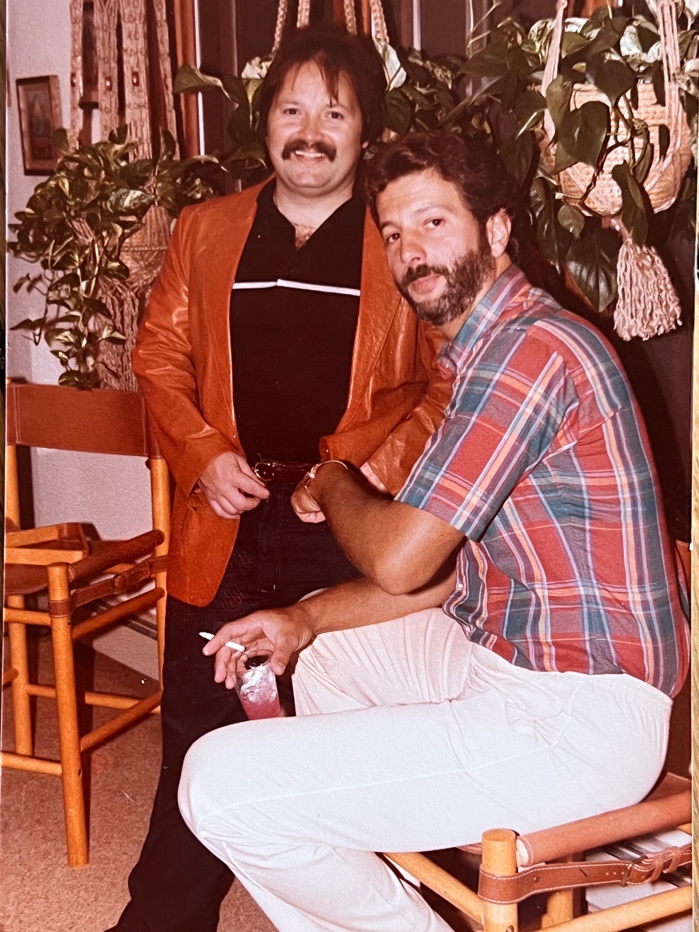 Richard with a good friend — cocktails, plants, and easy laughter