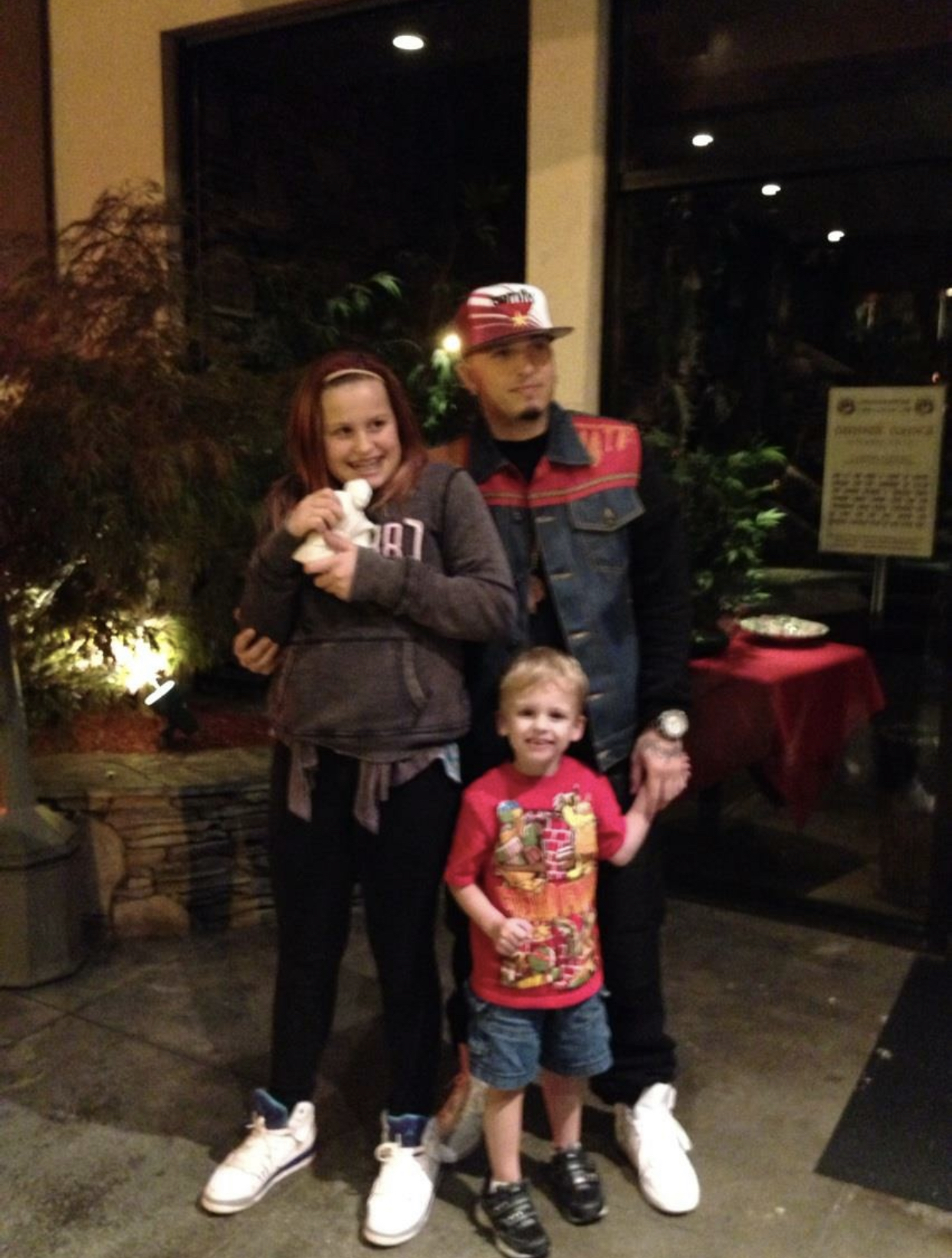 Sean and Malayna out for a family dinner night — Richard's pride and joy