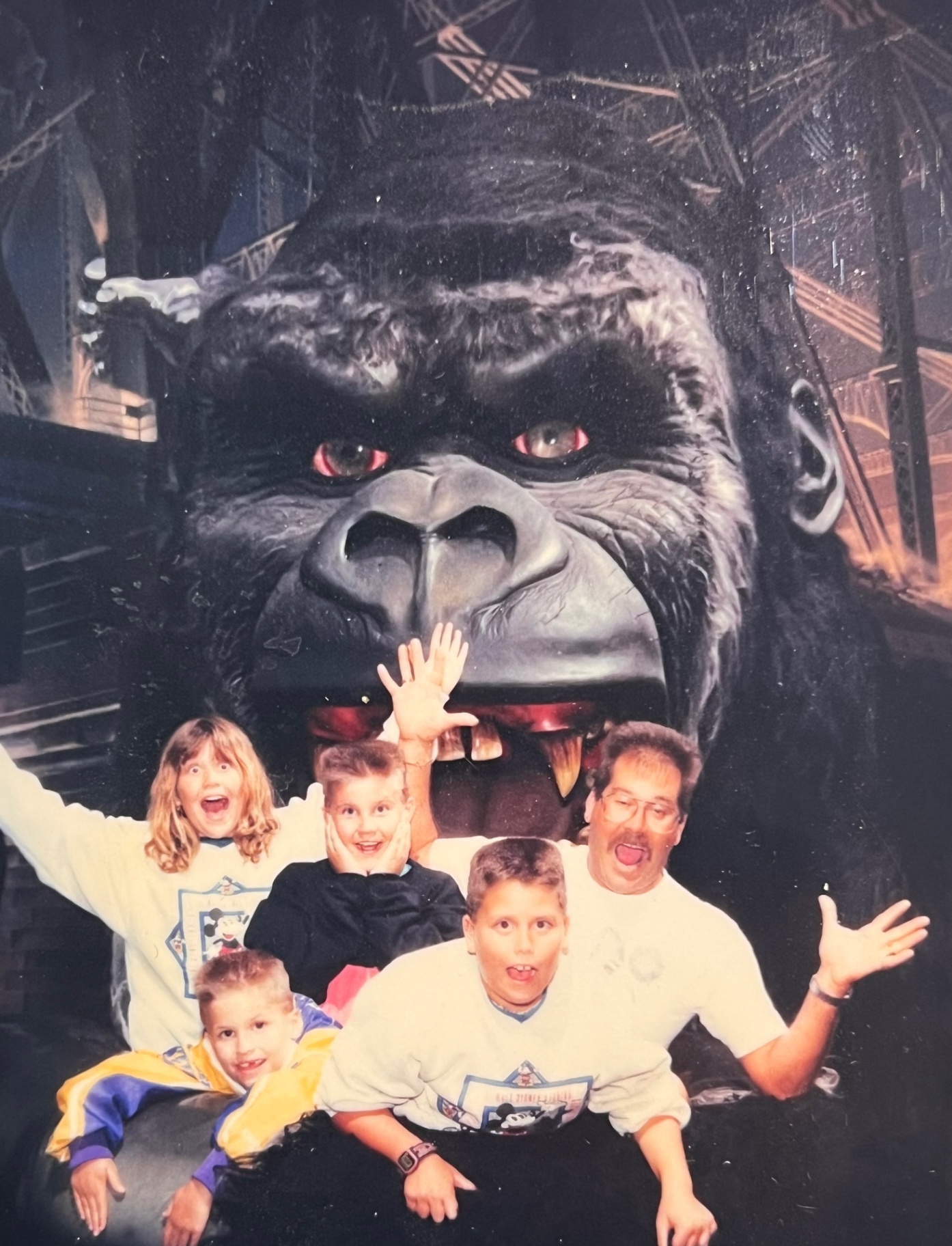 King Kong at Universal — Uncle Bob and the kids losing it. Richard's best friend, always along for the adventure