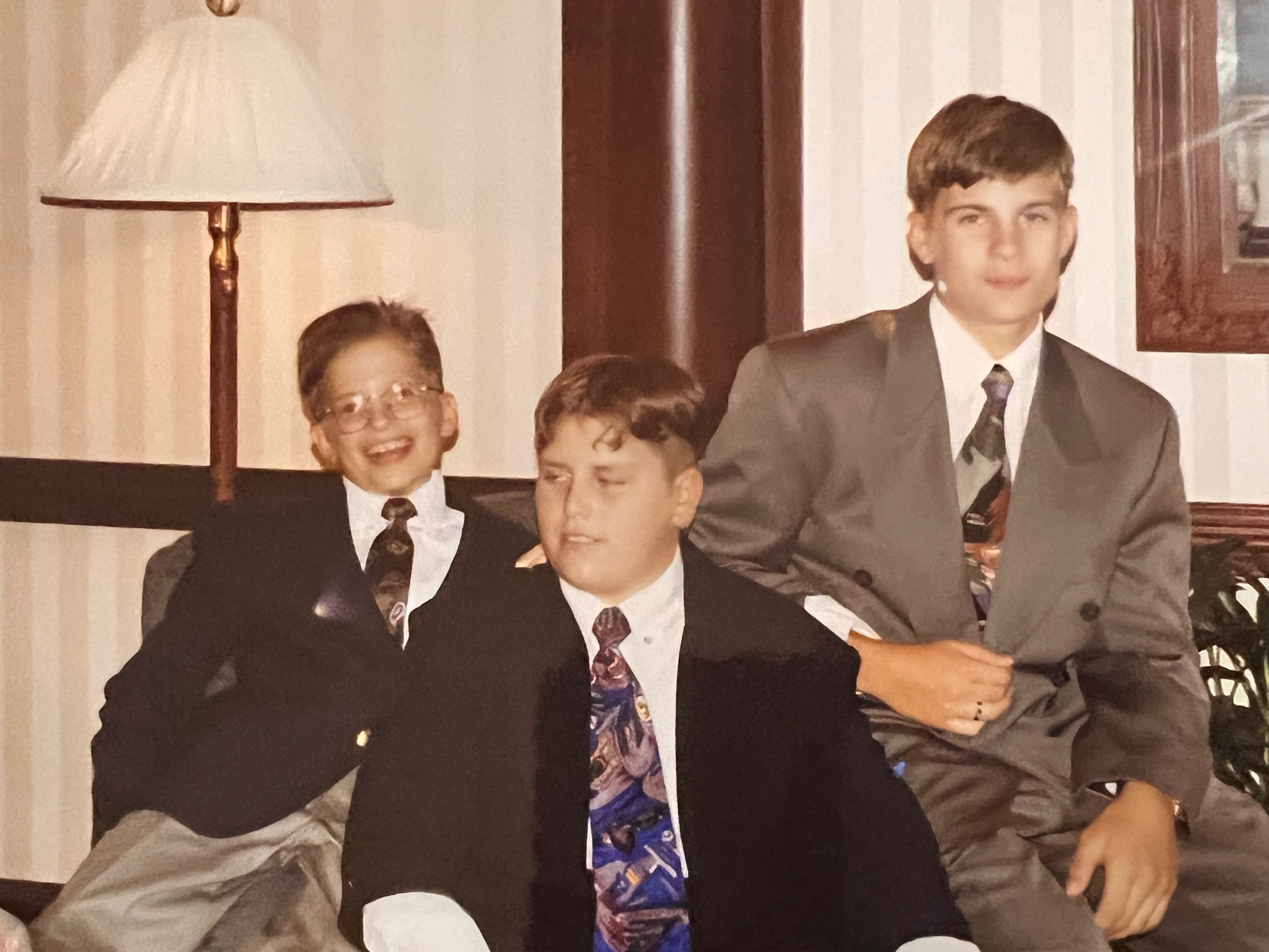 The boys, dressed up