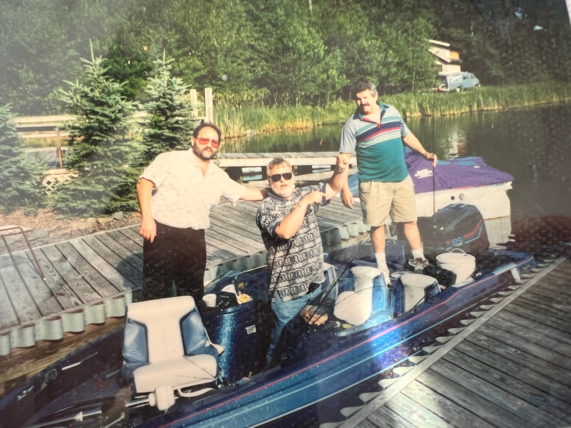The boys at the dock, ready to fish