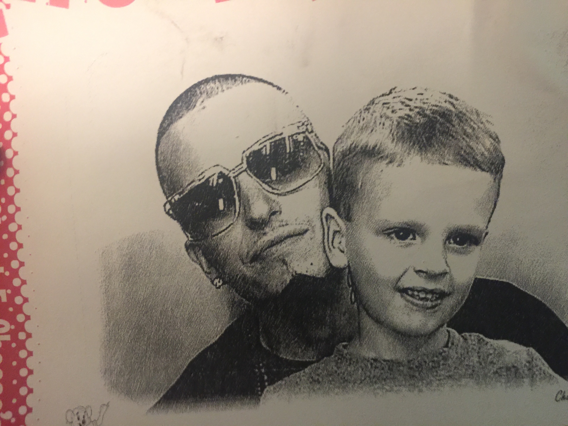 A hand-drawn portrait — a father and son bond captured in pencil forever