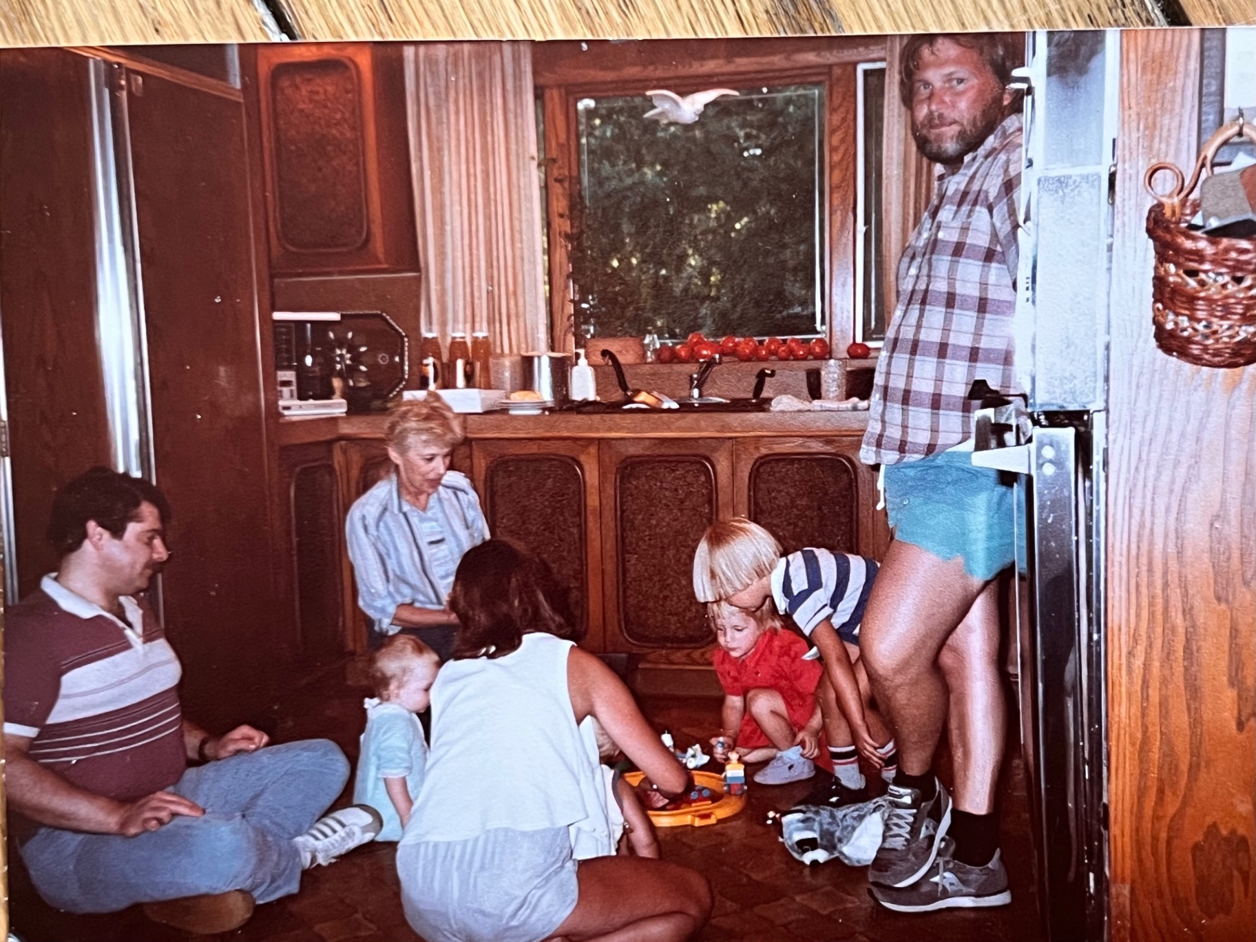Summer afternoon in the kitchen — kids playing, everyone together